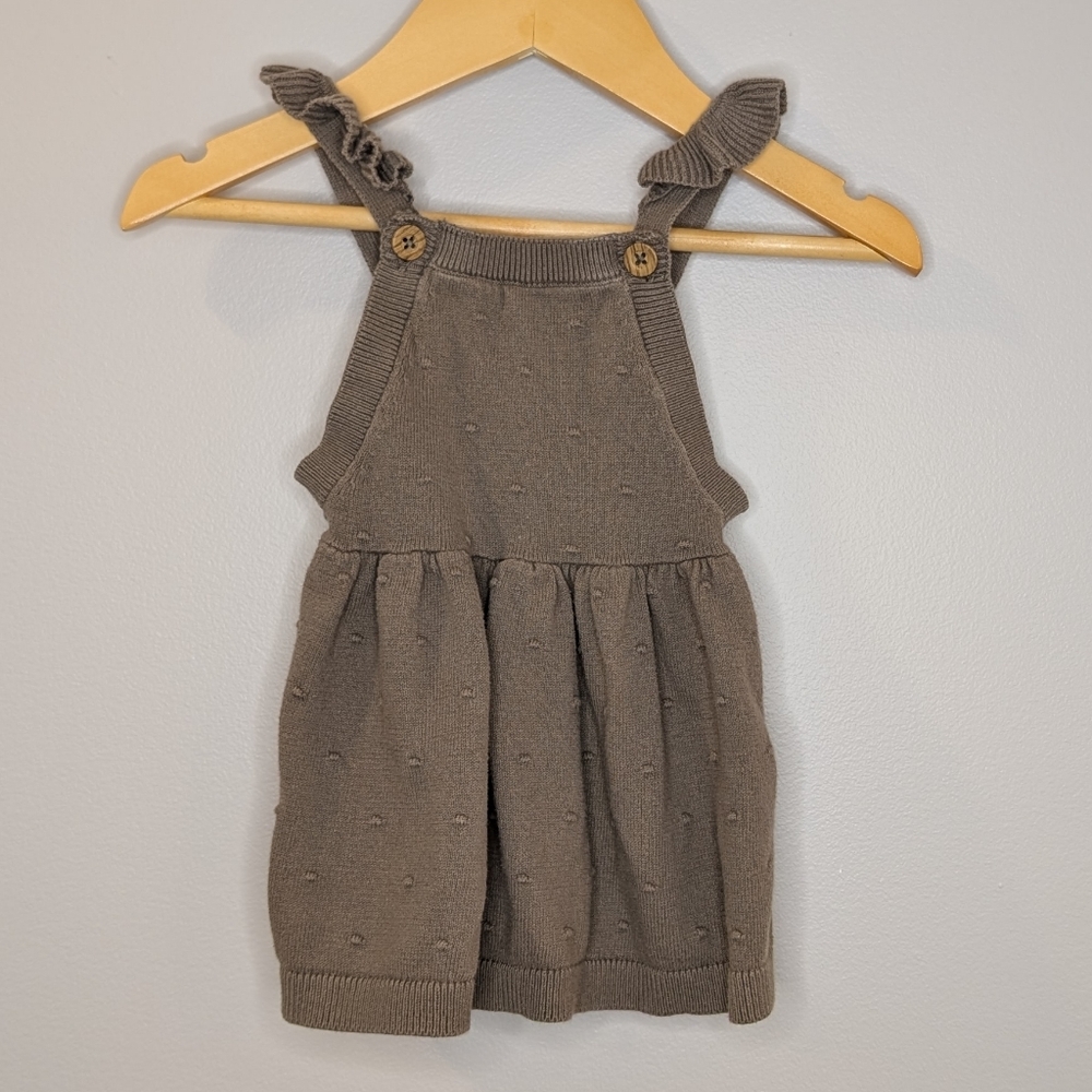 ❤️ 2 for 10 ❤️ Carter's Neutral Overall Dress | Ruffle Straps | 100% Cotton